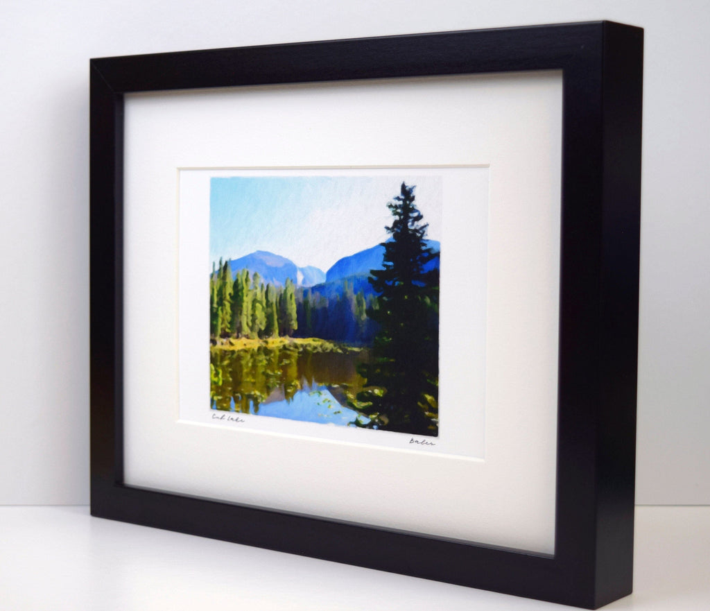 Cub Lake Landscape Painting, Rocky Mountain National Park, Archival Print on Paper