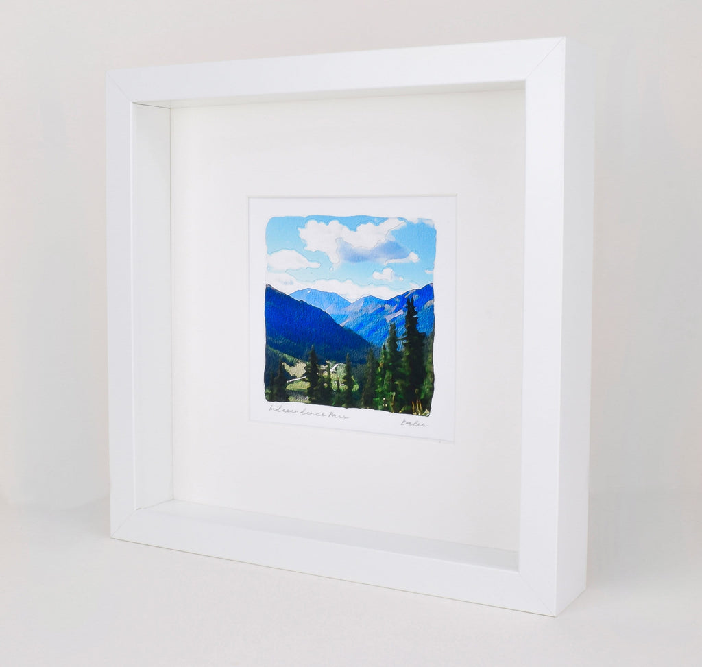 Independence Pass Watercolor Landscape Painting, Aspen Colorado, Archival Print on Paper, 10x10 Square Wall Art