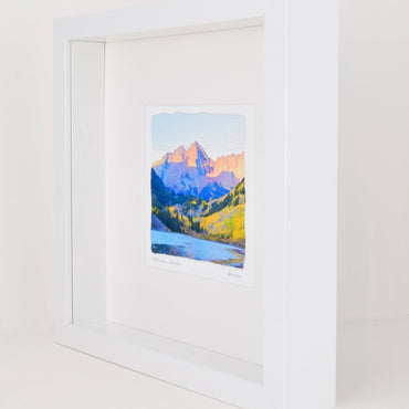 Fall Maroon Bells Watercolor Landscape Painting, Aspen Colorado, Archival  Framed Print on Paper, 10x10 Square Wall Art