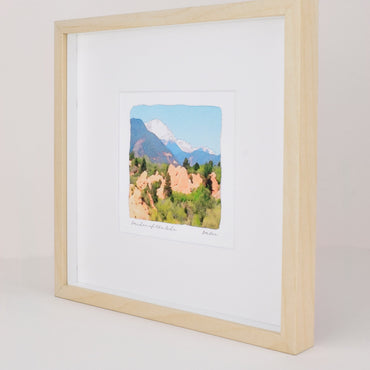 Garden of the Gods Watercolor Landscape Painting, Colorado Springs, Archival  Print on Paper, 10x10 Square Wall Art