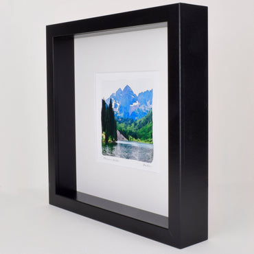 Maroon Bells Watercolor Landscape Painting, Aspen Colorado, Archival Framed Print on Paper, 10x10 Square Wall Art