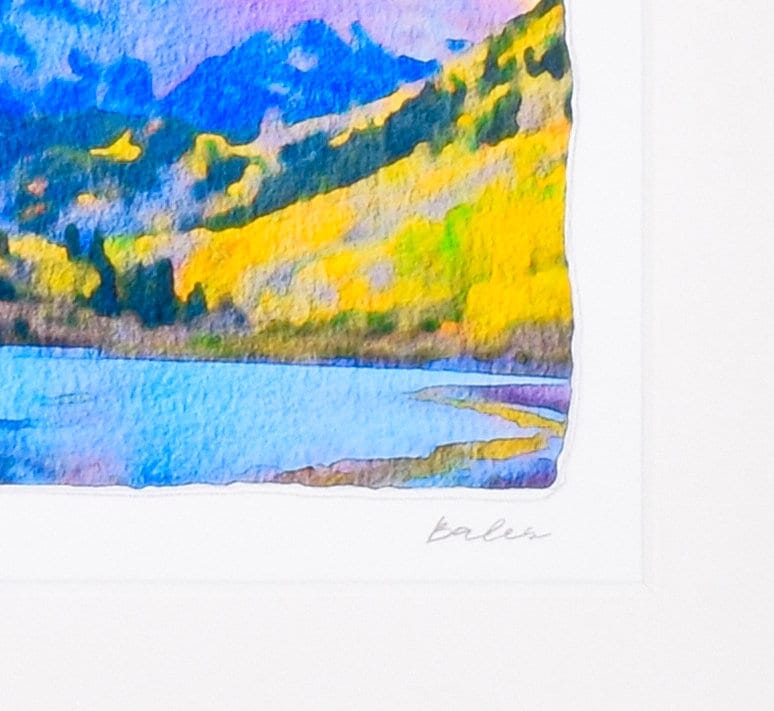 Fall Maroon Bells Watercolor Landscape Painting, Aspen Colorado, Archival Print on Paper, 10x10 Square Wall Art