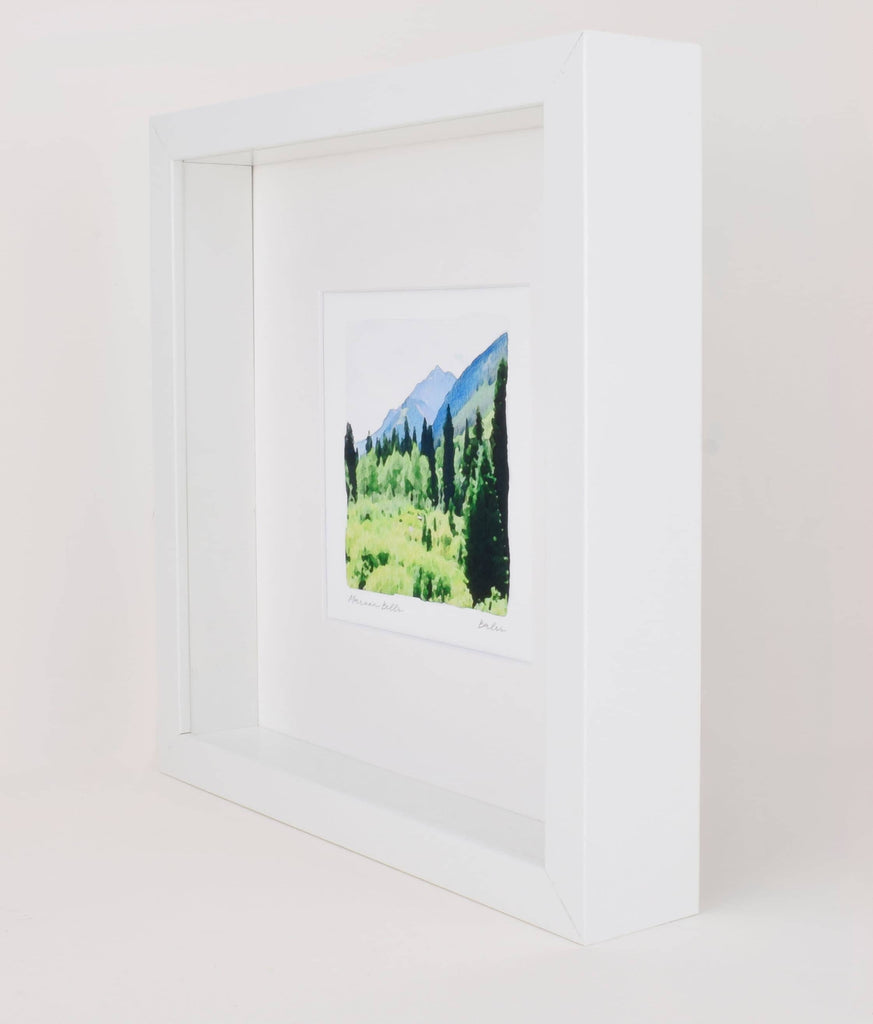 Maroon Bells Watercolor Landscape Painting, Aspen Colorado, Archival Print on Paper, 10x10 Square Wall Art