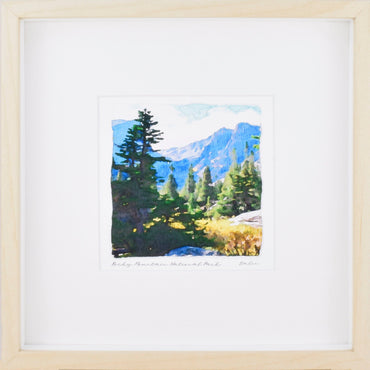 Rocky Mountain National Park Watercolor Landscape Painting, Archival  Print on Paper, 10x10 Square Wall Art