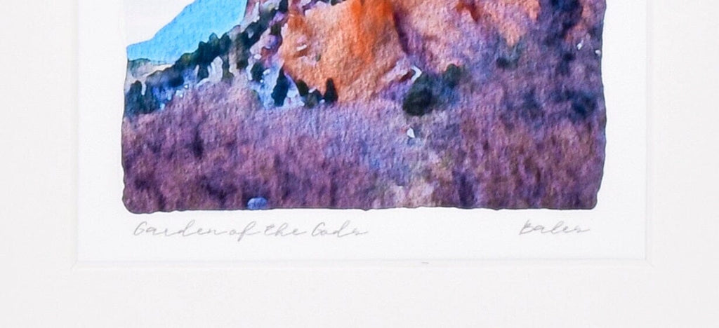 Garden of the Gods Watercolor Landscape Painting, Colorado Springs, Archival Print on Paper, 10x10 Square Wall Art