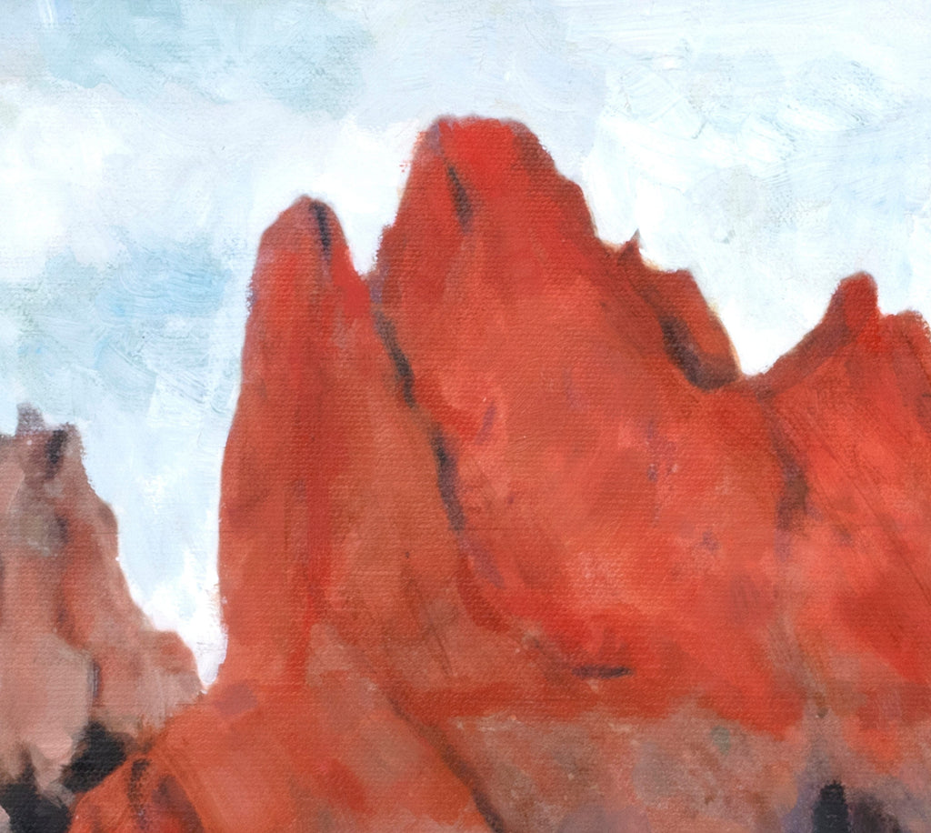 Garden of the Gods Blaze Oil Painting, Colorado Springs, Archival Print on Paper HORIZONTAL Wall Art