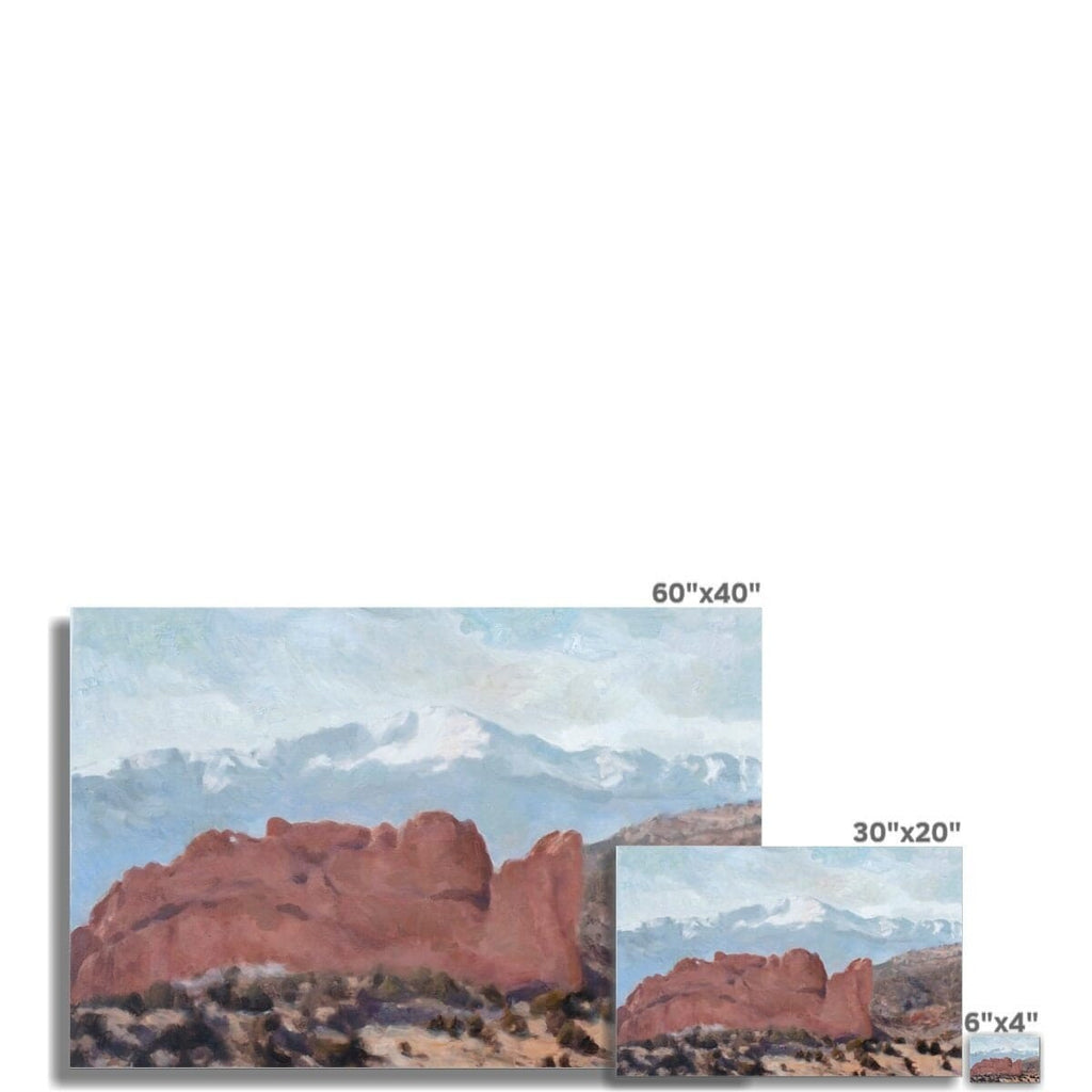 Above Garden of the Gods Oil Landscape Painting, Colorado Springs Red Rocks, Archival Canvas Print HORIZONTAL Art