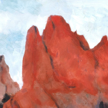 Garden of the Gods Blaze Oil Landscape Painting, Colorado Springs Red Rocks, Archival Canvas Print HORIZONTAL Art