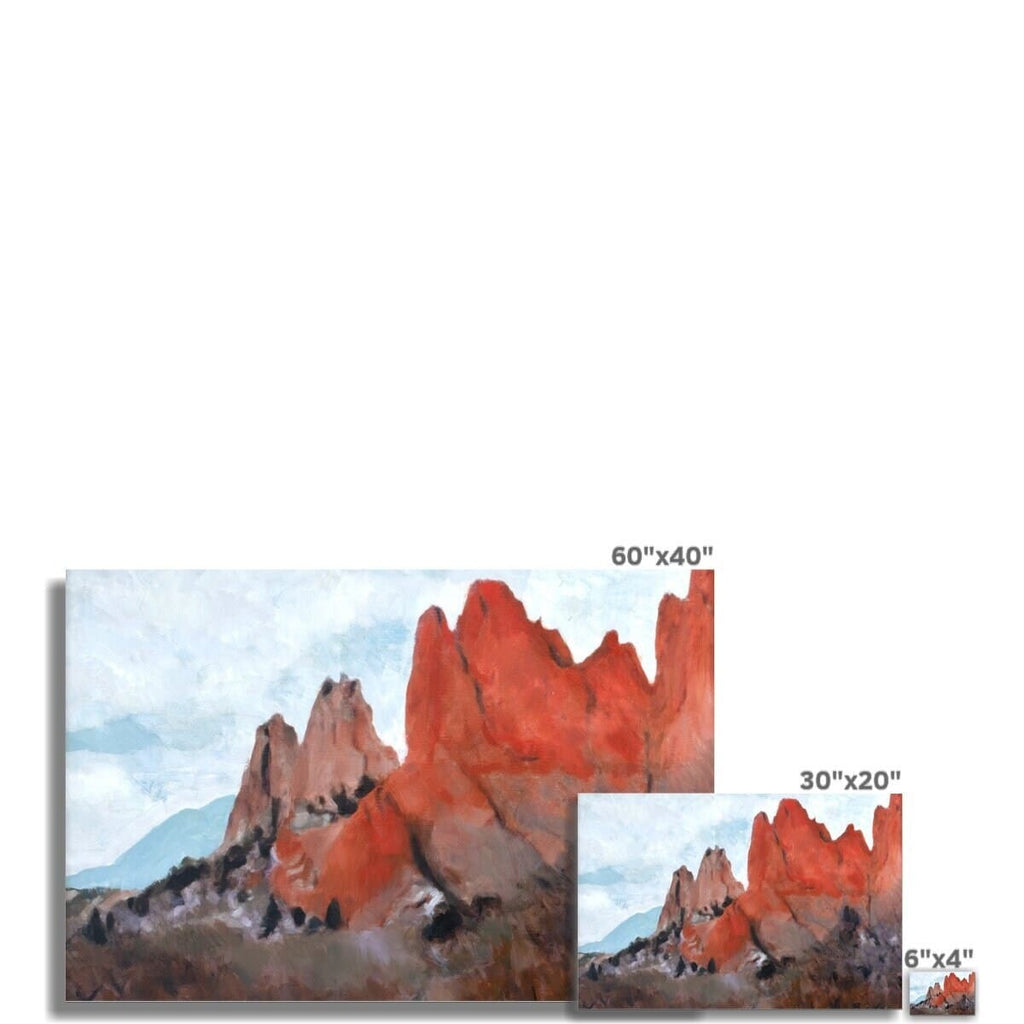 Garden of the Gods Blaze Oil Painting, Colorado Springs, Archival Print on Paper HORIZONTAL Wall Art