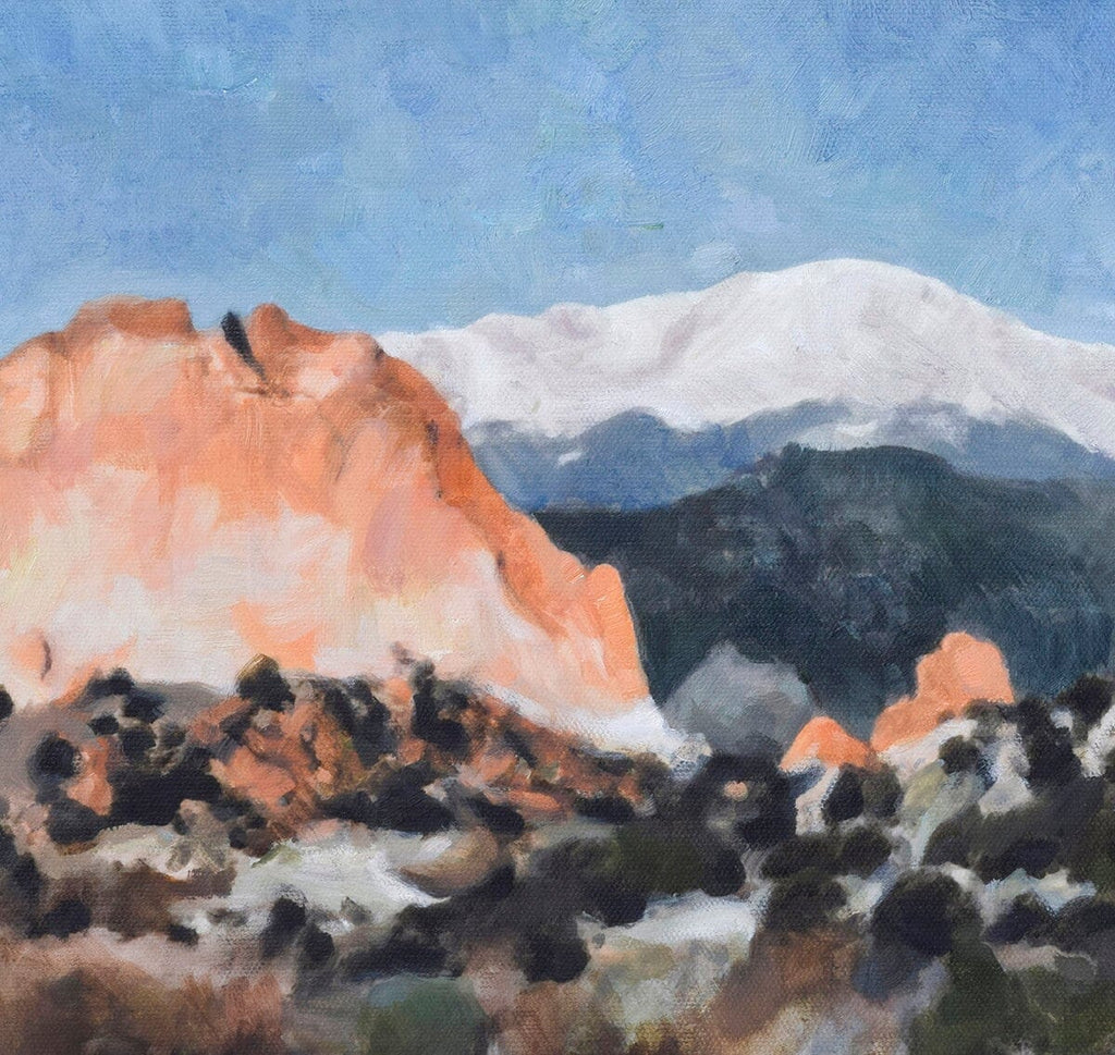 Entry to Garden of the Gods Oil Painting, Colorado Springs Art, Archival Canvas Print HORIZONTAL Wall Art