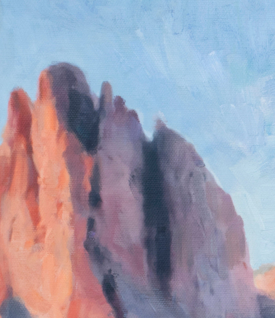 Garden of the Gods Oil Painting, Colorado Springs, Archival Canvas Print HORIZONTAL Wall Art